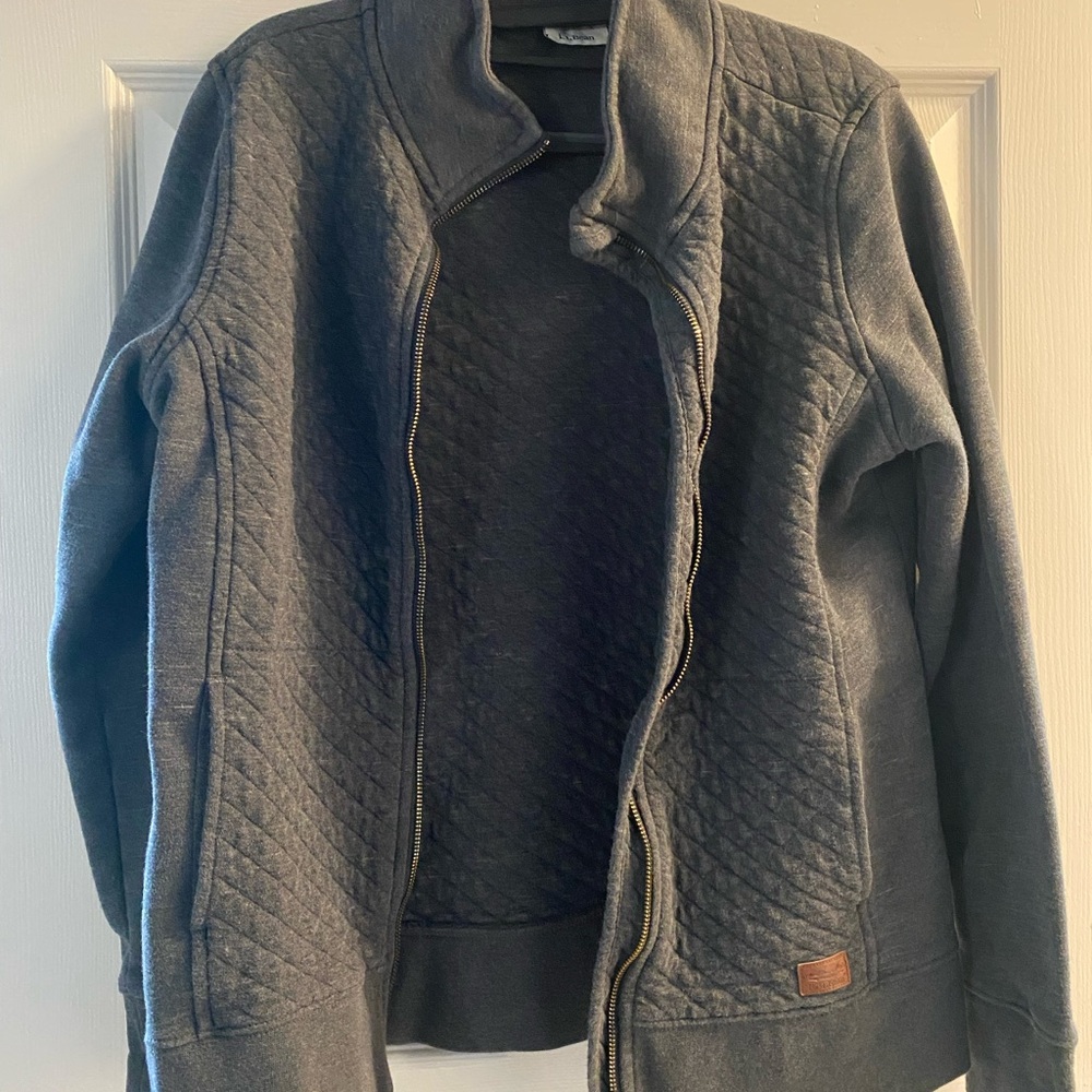 LLBean quilted full zip sweatshirt